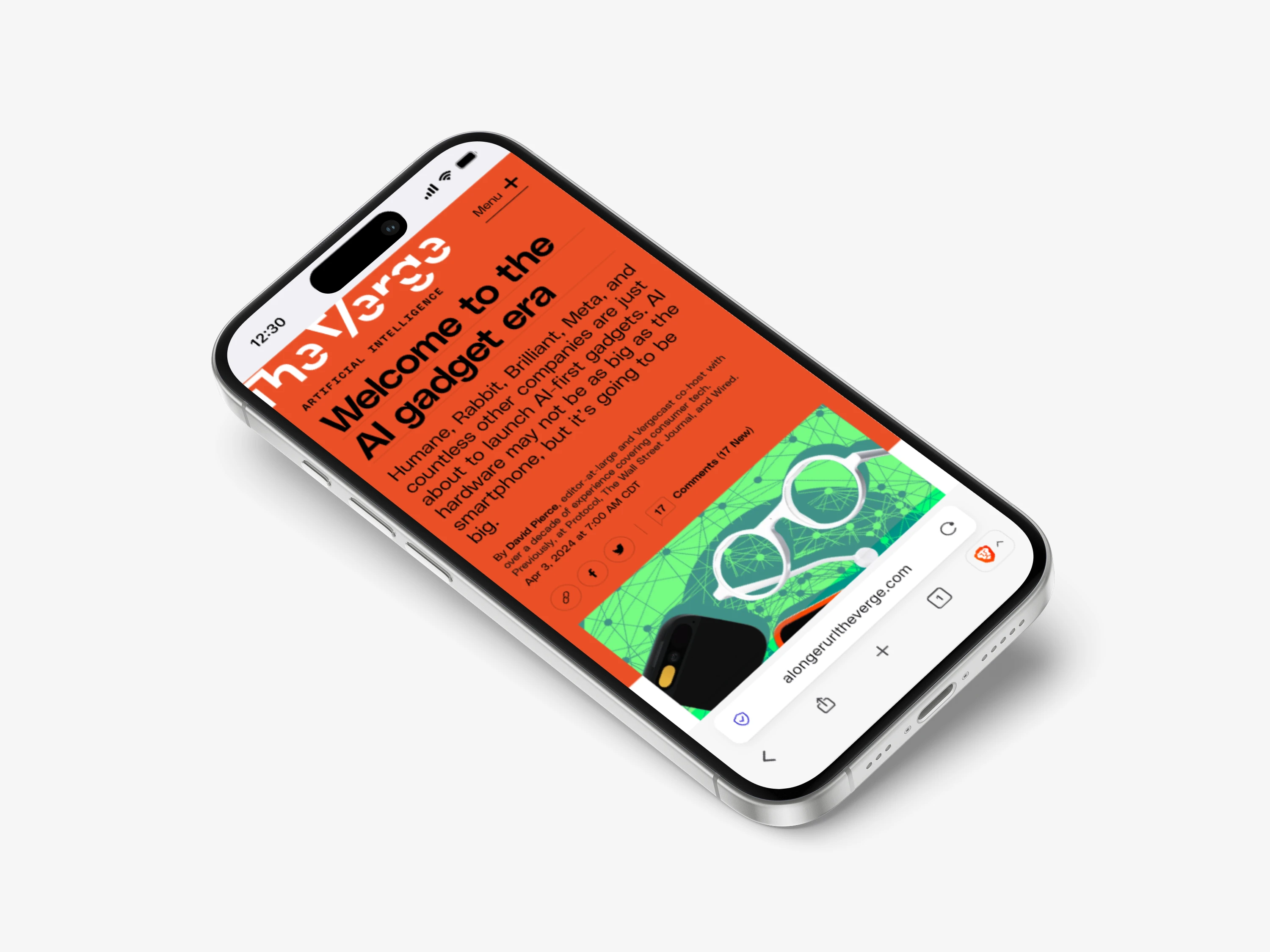 Brave browser on iPhone showing a news article with the address bar at the bottom