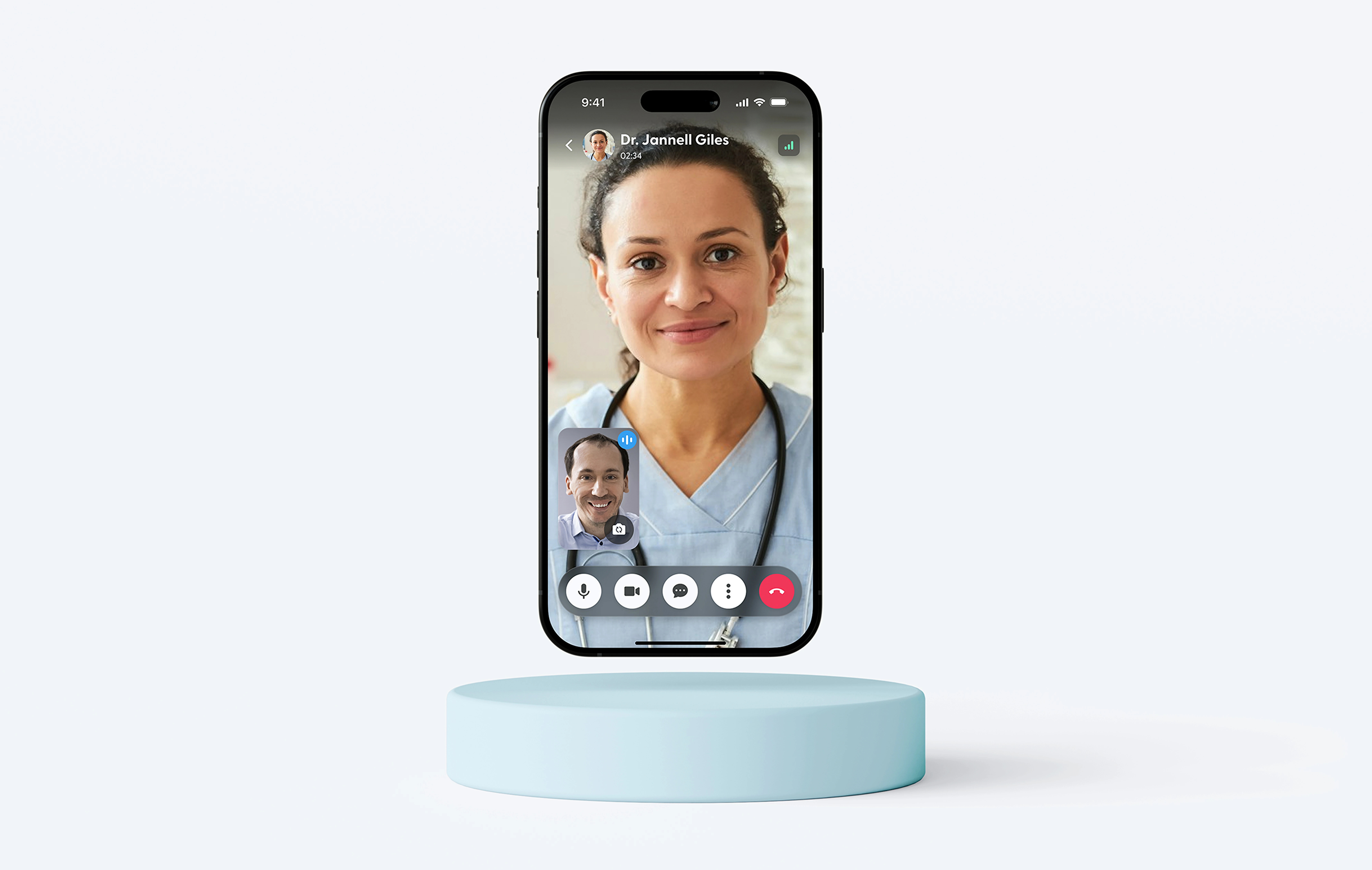 LifeMD app on iPhone showing a video visit with a doctor